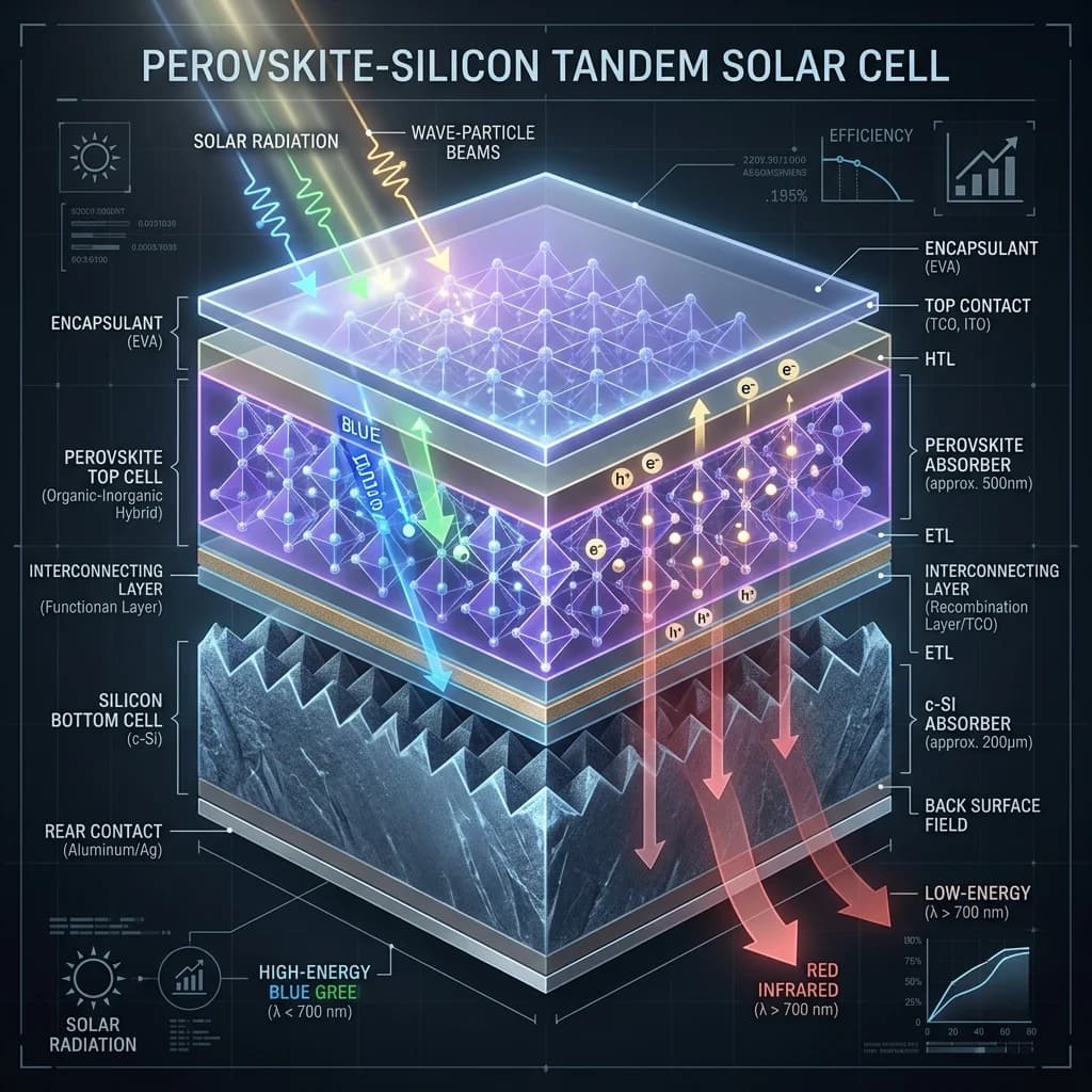 Breaking the 34% Barrier: Perovskite-Silicon Tandem Solar Cells Revolutionize Photovoltaics