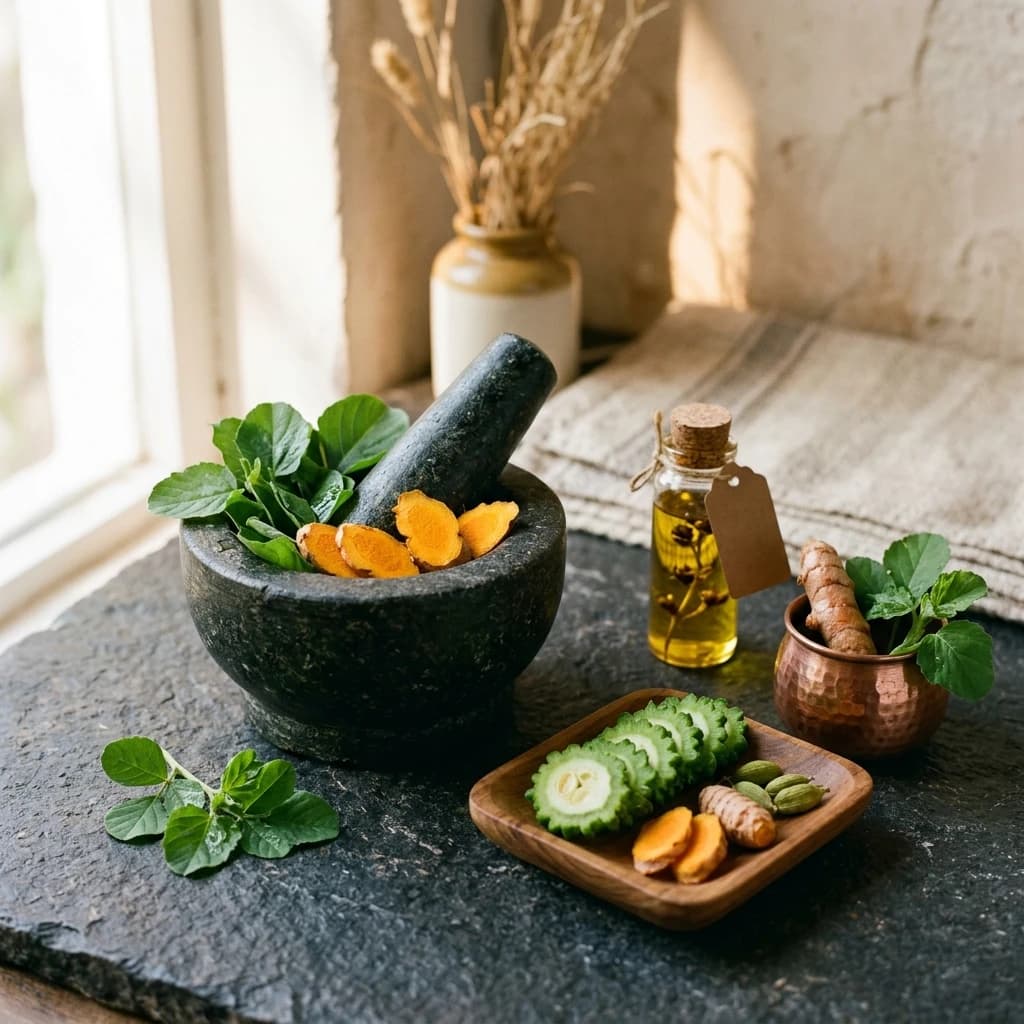 Clinical Validation of Bakuchiol, Turmeric Bioavailability, and Bitter Melon