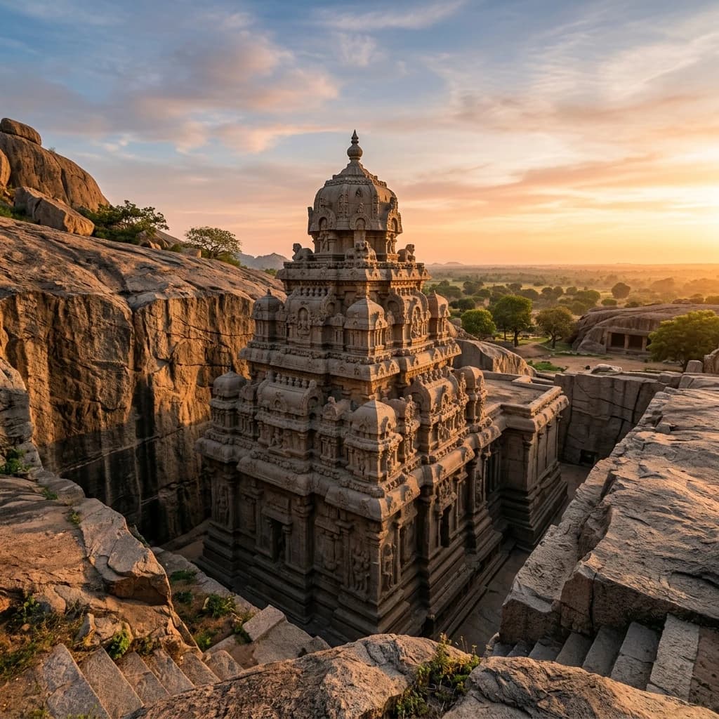 Frozen in Stone: Monolithic Mastery, Heavenly Halls, and the Stellate Symmetry of India's Lost Dynastic Temples