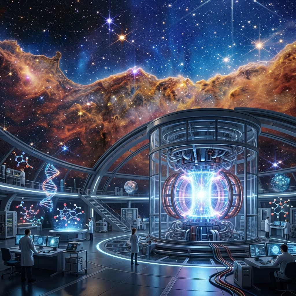 Atmosphere Discovered on Habitable-Zone Exoplanet LHS 1140 b, Materials-Driven Fusion Breakthrough, and 2D Topological Quantum Crystals