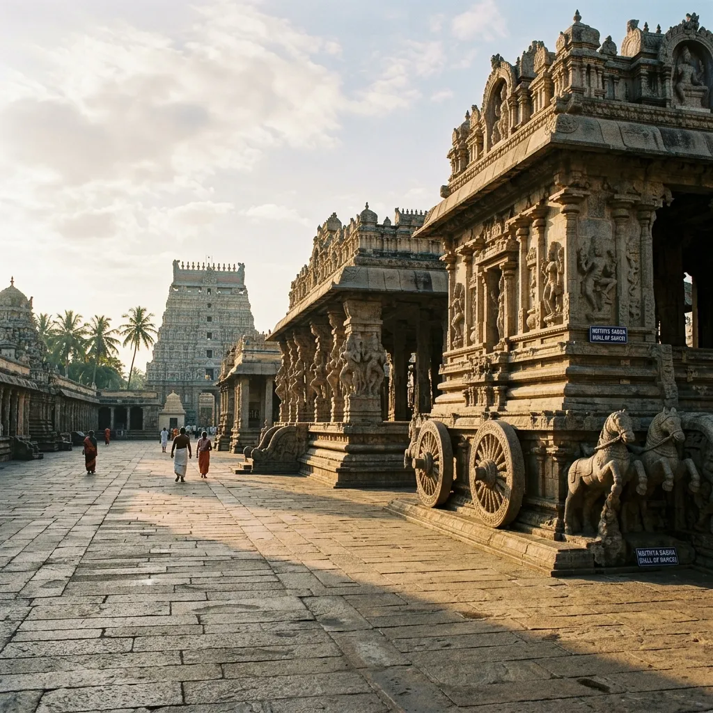 Dramatic view of the historic structures at Chidambaram Natarajar Temple