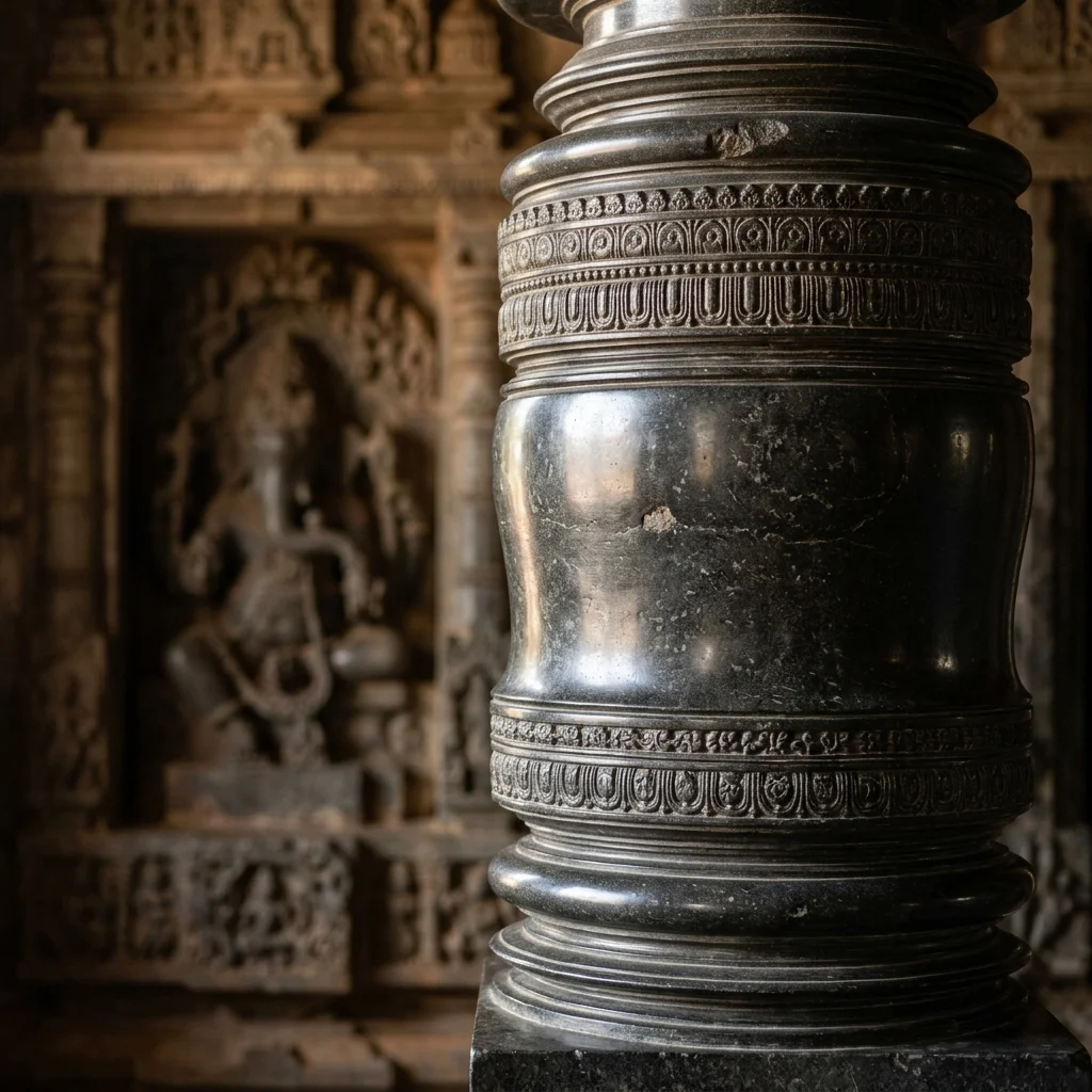 Intricate stone carving and architectural details of Galageshwara Temple