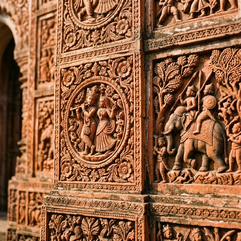 Intricate stone carving and architectural details of Ananta Vasudeva Temple