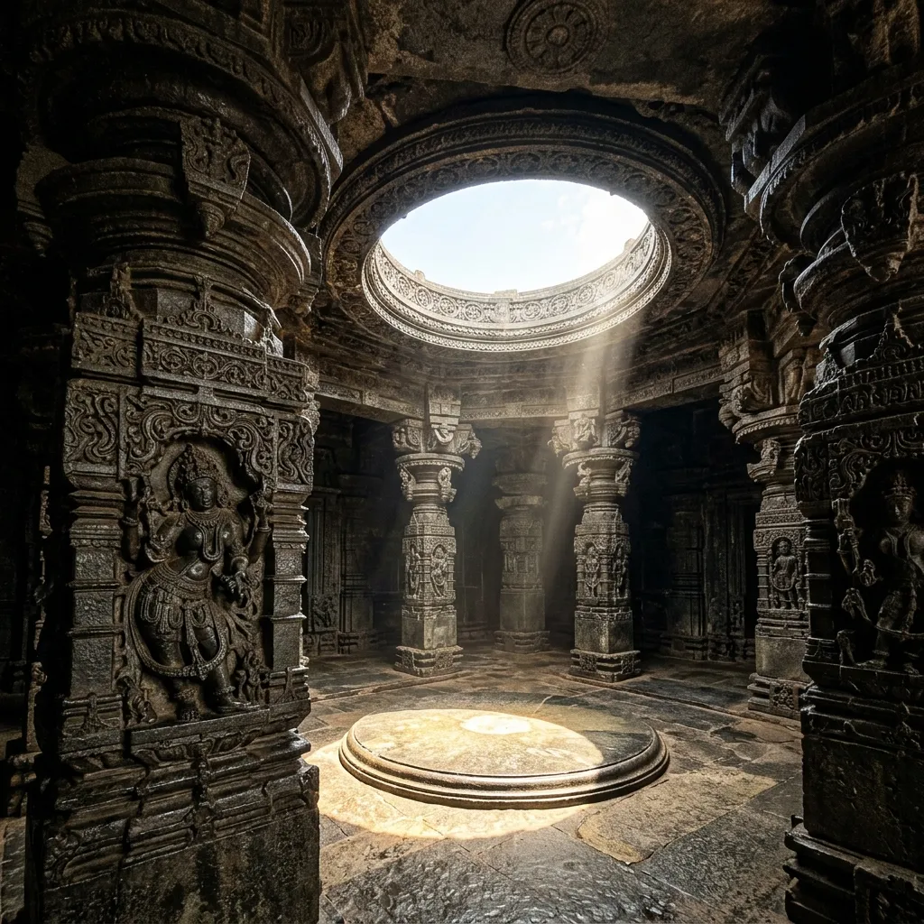 Intricate stone carving and architectural details of Kopeshwar Temple